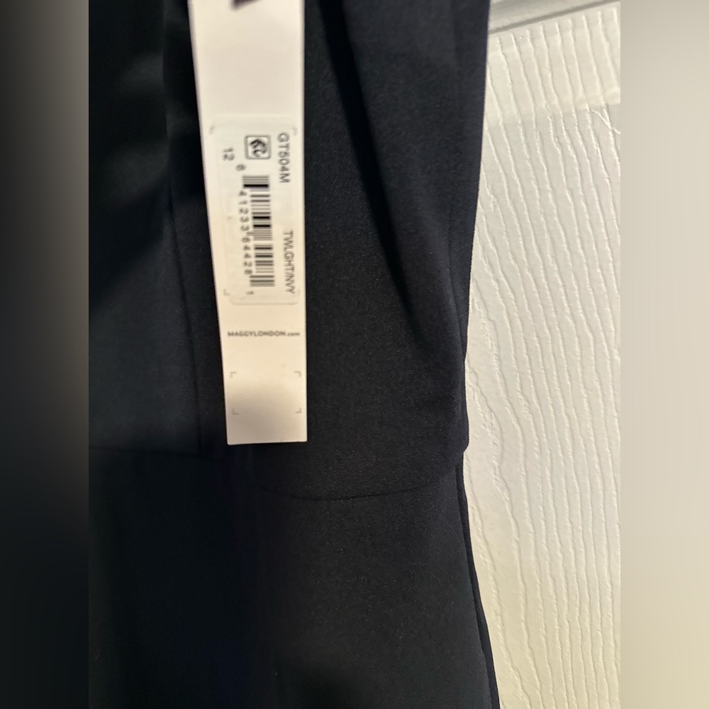 Maggy London High Neck Ruffle Detail Jumpsuit Size 12 - Picture 6 of 7